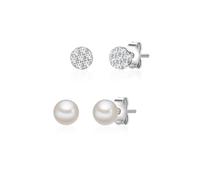 Lulu & Jane Boucles d'oreilles argent / blanc, Taille One Size