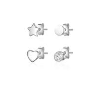 Lulu & Jane Boucles d'oreilles argent / transparent, Taille One Size
