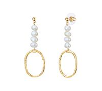 Lulu & Jane Boucles d'oreilles jaune d'or / blanc perle, Taille One Size
