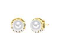 Lulu & Jane Boucles d'oreilles jaune d'or / blanc, Taille One Size