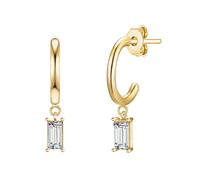 Lulu & Jane Boucles d'oreilles jaune d'or / transparent, Taille One Size