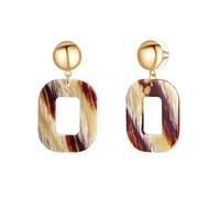 Lulu & Jane Boucles d'oreilles or / lie de vin, Taille One Size
