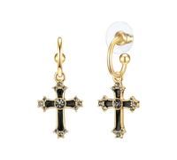 Lulu & Jane Boucles d'oreilles or / noir, Taille One Size