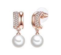 Lulu & Jane Boucles d'oreilles or rose / transparent / blanc perle, Taille One Size