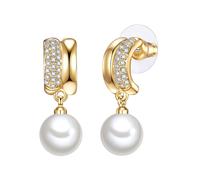 Lulu & Jane Boucles d'oreilles or / transparent / blanc, Taille One Size