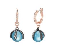 Lulu & Jane Boucles d'oreilles saphir / or rose / noir, Taille One Size