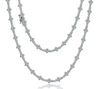 Lulu Mel Collier ras du cou en nid d'abeille 3 mm plaqué or 14 carats pour homme et femme, serti à griffes de 40,6 à 50,8 cm, diamant cubique 5A, collier ras du cou classique pour rappeur avec coffret