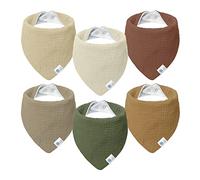 Lulu moon Bavoirs bébé écharpe triangulaire bébé mousseline foulard bébé pour garçon et fille (6 pièces, vallée)