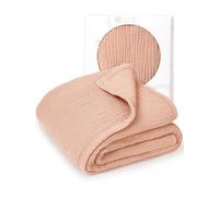 Lulu Moon Couverture en Mousseline, Couverture de Berceau pour bébé et Tout-Petit, 119,4 x 119,4 cm, Rose