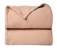 Lulu Moon Couverture en Mousseline, Couverture de Berceau pour bébé et Tout-Petit, 119,4 x 119,4 cm, Rose