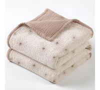 Lulu moon Couverture en Mousseline de Coton pour Tout-Petits - Couverture réversible pour Berceau de bébé garçon et Fille, 120 x 120 cm (Nudepink Daisy)