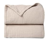 Lulu moon Couverture en Mousseline Bébé - Couverture Respirante Bébé Nouveau-né, Couverture Rampante Douce, Couvertures en Mousseline pour Tout-Petits Filles Garçons 120x120cm (Blanc Ivoire)