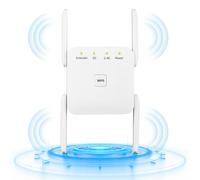 LuLuanping Répéteur WiFi Amplificateur WiFi AC1200 Mbps,WiFi Extender, Bouton WPS, Play and Plug, Répéteur WiFi Puissant avec Un Port Ethernet,Compatible avec Toutes Les Box Internet (Blanc)