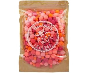 Lulubug Lot de 500 pompons pour bricolage - 1 cm et 2 cm - Aspect feutre - Couleurs de qualité supérieure - Fermeture éclair refermable - Balles pour bricolage pour enfants et adultes - Bricolage