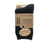 LuluCastagnette - chaussette femme anti dérapant (36-38, noir, numeric_36)