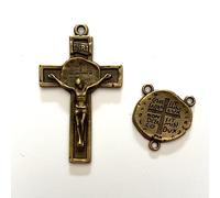 Lulucross Kit de chapelet à faire soi-même - 3 ensembles de centre de table de Saint Michel et crucifix de pardon pour chapelet magnifiquement conçu, Medium, Métal, céramique