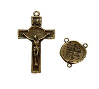 Lulucross Kit de chapelet à faire soi-même - 3 ensembles de centre de table de Saint Michel et crucifix de pardon pour chapelet magnifiquement conçu, Medium, Métal, céramique