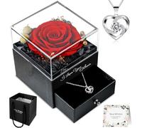 LuluDa Rose Éternelle Boîte Cadeau Rose Éternelle Préservée Fleur de Rose Conservée Idée Cadeau pour Petite Amie Anniversaire Saint Valentin Mariage Fête des Mères