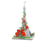 LULUFUN Ensemble de Blocs de Construction, Tour Eiffel avec Rose, célèbre modèle d'architecture, Ensembles de modèles de Collection à Construire, Jouets Cadeaux pour Enfants et Adultes 2551 pièces