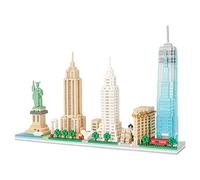 LULUFUN Jeu de Blocs de Construction, Kit de Construction des Gratte-Ciel de New York, Mini Jeu de Construction pour Adultes, Cadeau d'anniversaire, de Noël, de Nouvel an, 3452 pièces