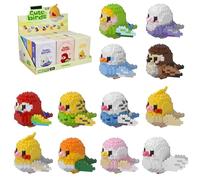 LULUFUN Lot de 12 blocs de construction pour oiseaux - Mini blocs de construction - Jouet éducatif pour fête d'anniversaire - Décoration pour la maison et le bureau - Cadeau pour adultes et enfants