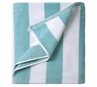 LULUHOME Serviette de Plage surdimensionnée en Peluche - Coton Moelleux 91,4 x 177,8 cm - Serviette de Piscine à Rayures Bleues mystiques - Grande Serviette de Piscine d'été