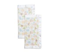 Lulujo Couverture de sécurité unisexe en mousseline de coton respirante avec bordure en satin soyeux, couverture neutre réconfortante, 40,6 x 40,6 cm, jungle safari