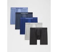lululemon - Boxer Always in Motion Lot de 5 pour Hommes - 13 cm - Gris/Noir/Blue - Taille XL