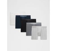 lululemon - Boxer Always in Motion Lot de 5 pour Hommes - 13 cm - Noir/Blanc/Bleu - Taille XL