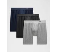 lululemon - Boxer long Always In Motion Lot de 3 pour Hommes - 18 cm - Noir/Gris/Bleu - Taille M