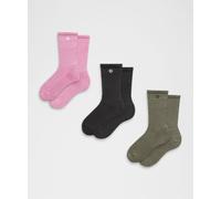 lululemon - Chaussettes Daily Essential unisexe Lot de 3 - Rose/Noir - Taille L