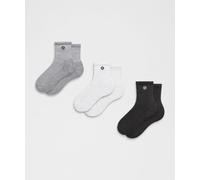 lululemon - Chaussettes hautes Daily Essential unisexe Lot de 3 - Blanc/Light Gris/Noir - Taille L