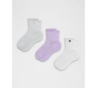 lululemon - Chaussettes hautes Daily Essential unisexe Lot de 3 - Blanc/Violet - Taille L