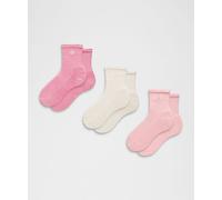 lululemon - Chaussettes hautes Daily Essential unisexe Lot de 3 - Rose - Taille XL