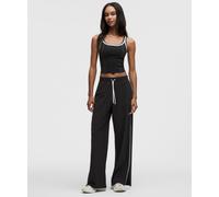 lululemon - Court Rival Wide-Leg Track Pant Regular Contrast Drawcord pour Femmes - Noir/Blanc - Taille 8