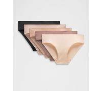 lululemon - Culotte bikini InvisiWear taille mi-haute Lot de 5 pour Femmes - Noir/Rose - Taille XL