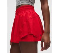 lululemon - Short de running Shake It Out taille haute pour Femmes - 6 cm - Rouge - Taille 3XS