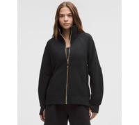 lululemon - Sweat Scuba Oversized zippé à col cheminée pour Femmes - Noir/Gold - Taille XL/2XL