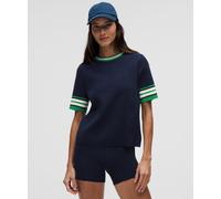 lululemon - T-Shirt en coton à liseré pour Femmes - Blue/Vert - Taille 2XS