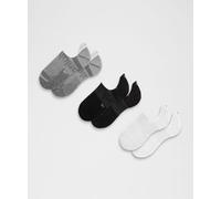 lululemon - Unisex Power Stride No-Show Socks 3 Pack - Blanc/Gris/Noir - Taille L
