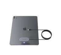 LULULOOK Chargeur sans fil magnétique pour iPad Pro 12,9" (3rd/4th/5th/6th), iPad Air 13" (M2/M3), 18 W de charge rapide Smart Connector, charge sans fil en alliage d'aluminium avec câble USB C de 2 m