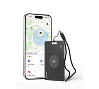 LULULOOK Portefeuille Mince Air Tag Card pour Apple Find My (iOS Uniquement, Pas pour Android), Bluetooth Wallet Tracker pour iProducts Où se Trouve l'application, IP68 étanche, Noir