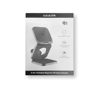 LULULOOK Qi2.2 - Station de Charge 3 en 1 - en Aluminium - MagSafe - avec Charge Rapide de 25 W - Pliable - pour 17 Pro Max/17 Pro/17 Air/17, 5 W - pour Apple Watch 11, AirPods