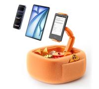 LULULOOK Support Kindle avec 2 Poches, réglable, avec Bras pivotant magnétique, Support Universel pour Tablette avec Plateau à collation Amovible, pour Tous Les appareils de 4,7 à 16 ", Orange