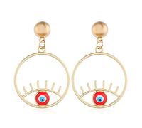LULUMAIC Bijoux Boucles d'oreilles, Bohemian Email Circle Love Heart Long Long Boucles d'oreilles pour Femmes exagérées Grandes Boucles d'oreilles pour des Cadeaux de Partie pour la Petite