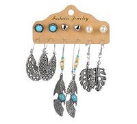 LULUMAIC Bijoux Boucles d'oreilles, Boucles d'oreilles de Couleur Boho fixées pour Les Femmes en Bois Vintage poncelto-Oreilles Boucles d'oreilles Boucles d'oreilles de Mode présents