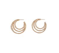 LULUMAIC Bijoux Dames Boucles d'oreilles, Ins Circle Round Alloy Dames Hoop Moucles d'oreilles Trendy Couleur comme