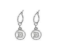 LULUMAIC Bijoux Femmes Moucles d'oreilles, Alliage 26 Lettres Round Disc Pendant Femmes Boucles d'oreilles Hoop Couleur Vintage Charmante Femme Bielch Bilan Bijoux pour Petite Amie, épouse,