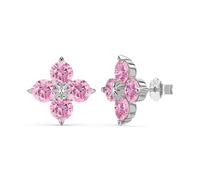 LULUMAIC Boucles d'oreilles à Quatre Feuilles en Argent Sterling 925 avec zircone cubique - Boucles d'oreilles Porte-Bonheur pour Femme - Bijoux Tendance - Cadeaux pour Petite Amie