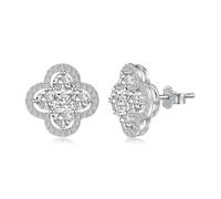 LULUMAIC Boucles d'oreilles à Quatre Feuilles pour Femmes, Bijoux à Clous mère de IA, Petite Amie